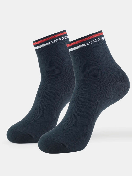 Pack of 2 Compact Cotton Ankle Length Socks with StayFresh